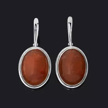 Серьги сердолик (серебро 925 пр.)