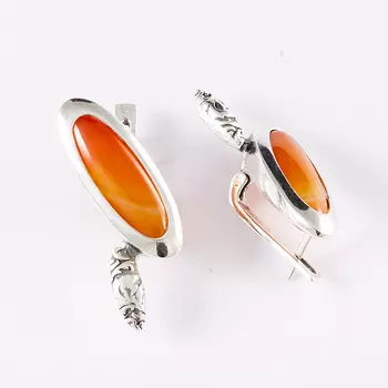 Серьги сердолик (серебро 925 пр.)
