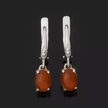 Серьги сердолик (серебро 925 пр.)