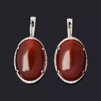 Серьги сердолик (серебро 925 пр.)