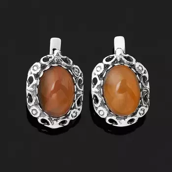 Серьги сердолик (серебро 925 пр. оксидир.)