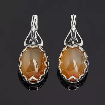 Серьги сердолик (серебро 925 пр. оксидир.)