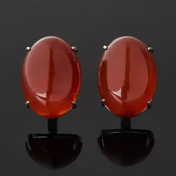 Серьги сердолик (серебро 925 пр. родир. бел.)