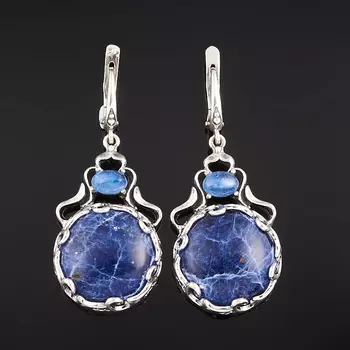 Серьги содалит (серебро 925 пр. оксидир.)