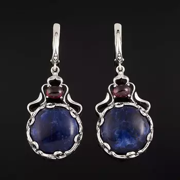 Серьги содалит (серебро 925 пр. оксидир.)