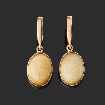 Серьги тигровый глаз (серебро 925 пр. позолота)