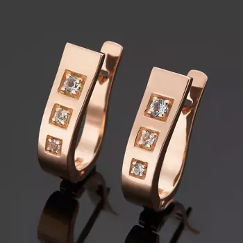 Серьги топаз голубой (серебро 925 пр. позолота) огранка