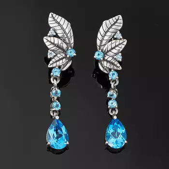 Серьги топаз swiss огранка (серебро 925 пр.)