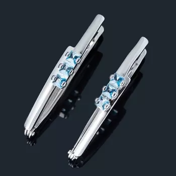 Серьги топаз swiss (серебро 925 пр. родир. бел.) огранка