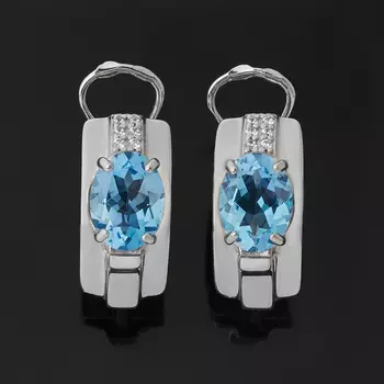 Серьги топаз swiss (серебро 925 пр.) огранка