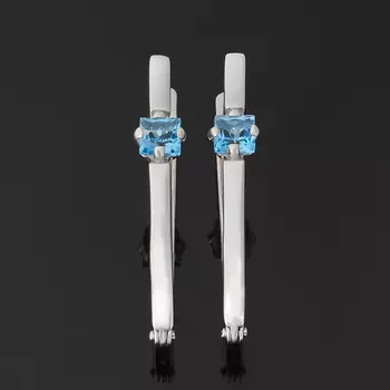 Серьги топаз swiss (серебро 925 пр. родир. бел.) огранка