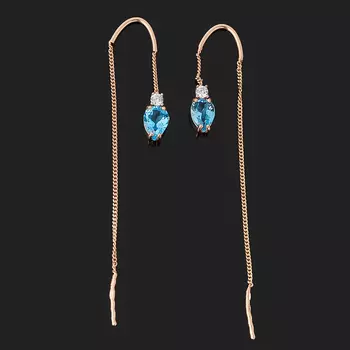 Серьги топаз swiss (серебро 925 пр.) протяжки огранка