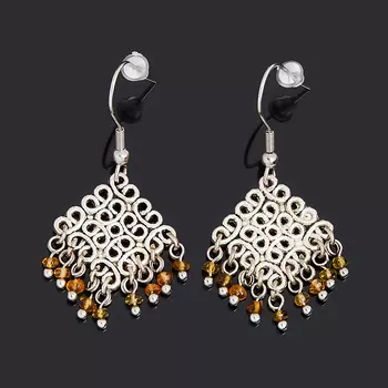 Серьги турмалин (биж. сплав, сталь хир.) огранка