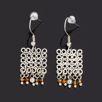 Серьги турмалин (биж. сплав, сталь хир.) огранка