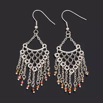 Серьги турмалин (биж. сплав, сталь хир.) огранка