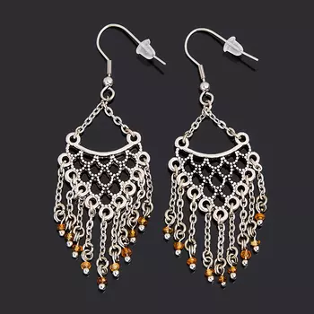 Серьги турмалин (биж. сплав, сталь хир.) огранка