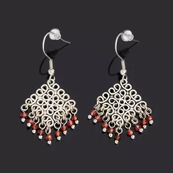 Серьги турмалин (биж. сплав, сталь хир.) огранка