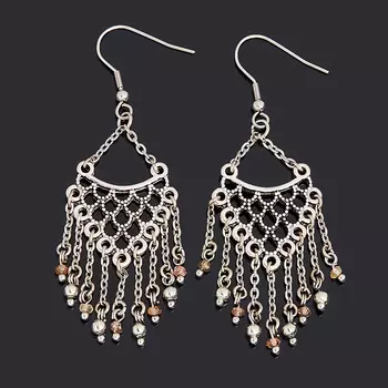 Серьги турмалин (биж. сплав, сталь хир.) огранка