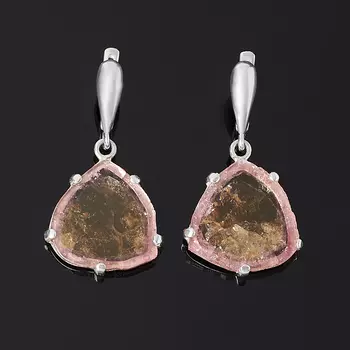 Серьги турмалин полихромный (серебро 925 пр.)