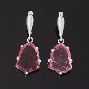 Серьги турмалин розовый (рубеллит) (серебро 925 пр.)