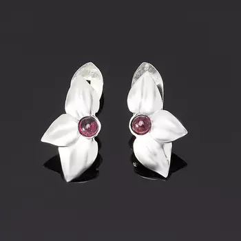 Серьги турмалин розовый (рубеллит) (серебро 925 пр.)