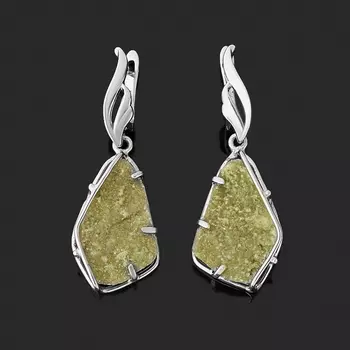 Серьги везувиан (биж. сплав, нейзильбер)