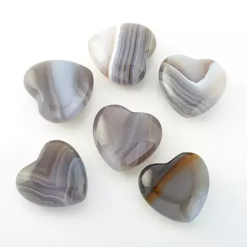 Сердечко агат серый 2,5 см