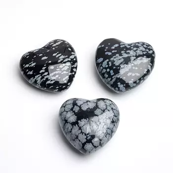 Сердечко обсидиан снежный 2,5 см