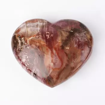 Сердечко окаменелое дерево 8 см