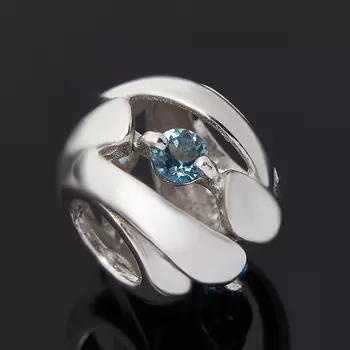 Шарм топаз лондон (серебро 925 пр. родир. бел.) большой огранка