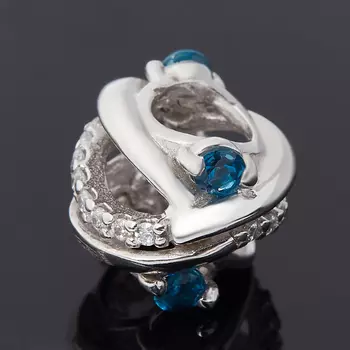 Шарм топаз лондон (серебро 925 пр. родир. бел.) большой огранка