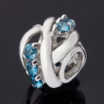 Шарм топаз лондон (серебро 925 пр. родир. бел.) большой огранка