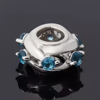 Шарм топаз лондон (серебро 925 пр. родир. бел.) большой огранка