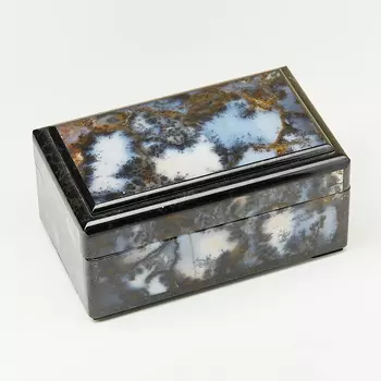 Шкатулка агат пейзажный 14х8х6,5 см