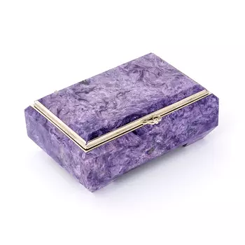Шкатулка чароит (мельхиор) 11,5х7,5х4,5 см
