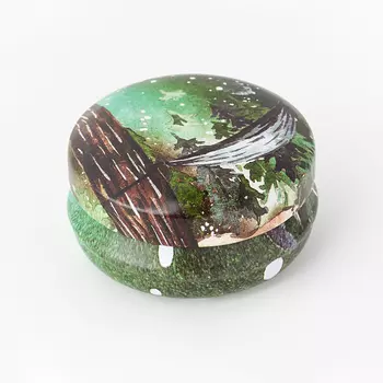 Шкатулка для хранения камней / украшений (зеленый) 4х2 см