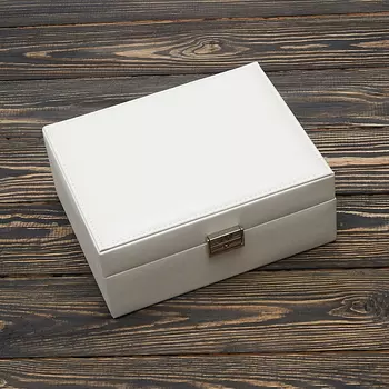 Шкатулка для хранения украшений (белый) 230х185х95 мм