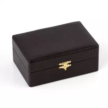 Шкатулка для хранения украшений (кожа иск.) (коричневый) 145х100х60 мм