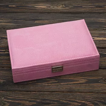 Шкатулка для хранения украшений (розовый) 270х190х65 мм