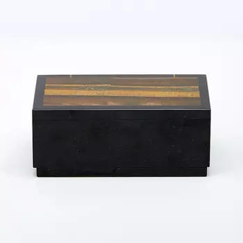 Шкатулка долерит, тигровый глаз 9,5х6х4 см