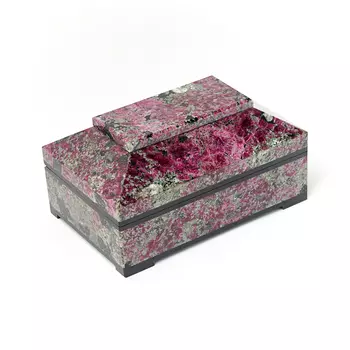 Шкатулка микс долерит, эвдиалит 12х8х6 см