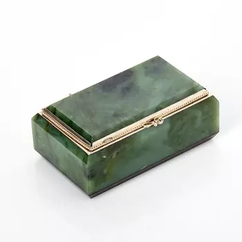 Шкатулка нефрит зеленый 9х5,5х4 см