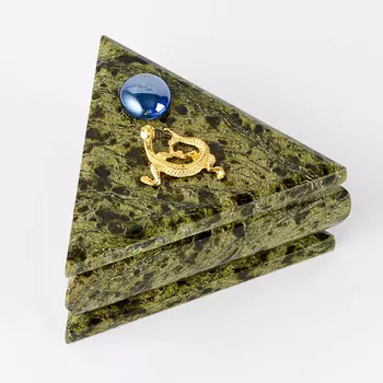 Шкатулка змеевик 10,5х6 см