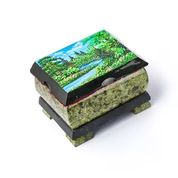 Шкатулка змеевик 10х7х7 см