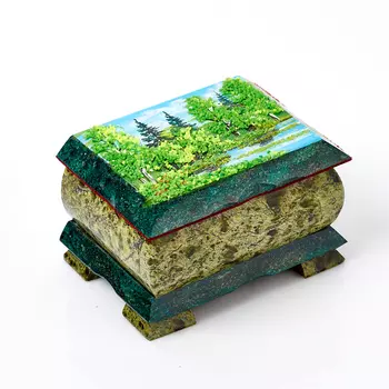 Шкатулка змеевик 11,5х8,5х6,5 см