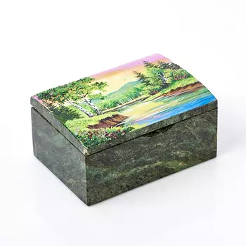 Шкатулка змеевик 135х95х70 мм