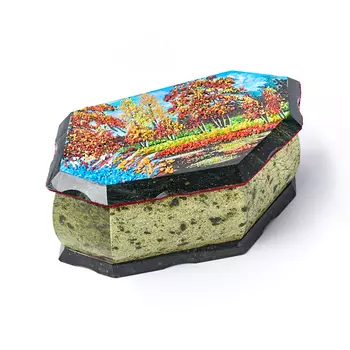 Шкатулка змеевик 20х10х7,5 см