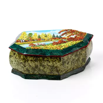 Шкатулка змеевик 20х10х7,5 см