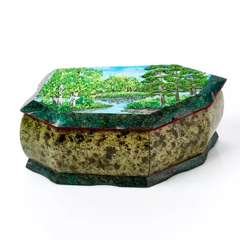 Шкатулка змеевик 20х10х7,5 см