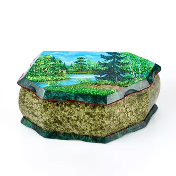 Шкатулка змеевик 22х12х8 см